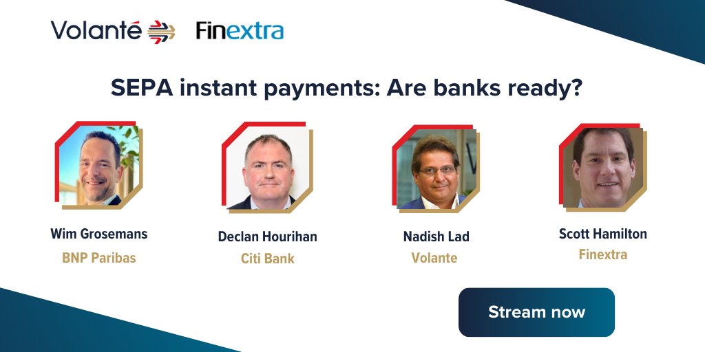As banks across Europe are gearing up for the SEPA instant payments mandate, join industry experts from @BNPParibas, @Citi and Volante in this on-demand @Finextra webinar, as they explore its impact and challenges. Stream it now! eu1.hubs.ly/H08SfzV0
#SEPA #InstantPayments