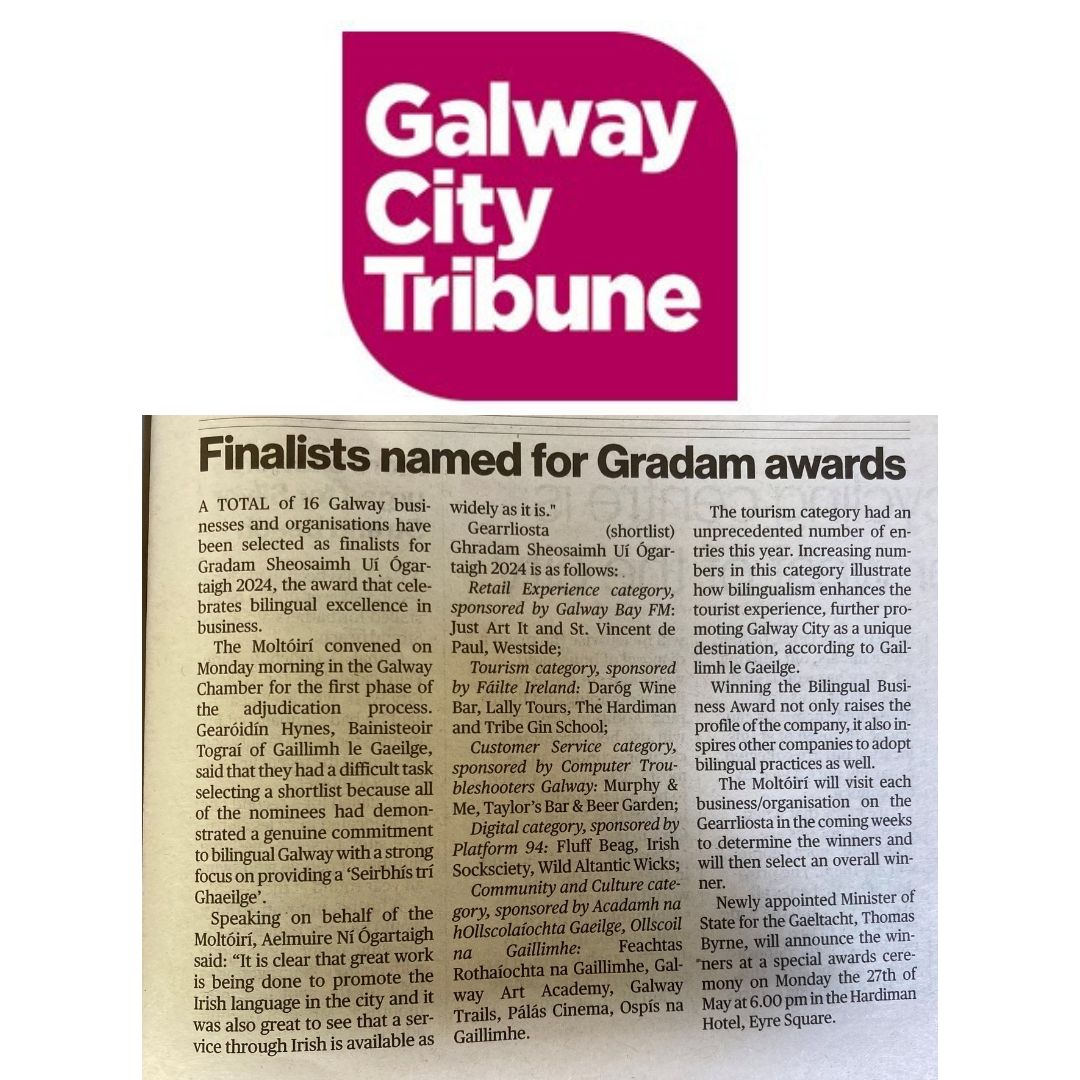 Míle buíochas don phoiblíocht @CTribune -  Gearrliosta an Ghradaim le fecieáil ann!

Gradam finalists feature in City Tribune!