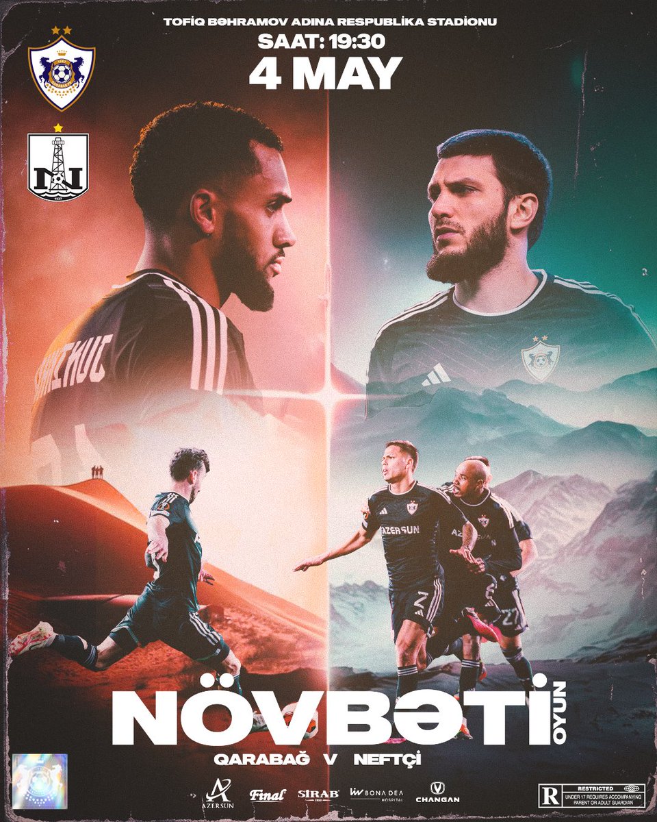 Həftəsonu “Neftçi” ilə oyunumuz var! 🤩 ⚽️ Misli Premyer Liqası / XXXIII tur ⚔️ “Qarabağ” 🆚 “Neftçi” 🗓️ 4 may 🕗 19:30 🏟️ Tofiq Bəhramov adına Respublika stadionu 📺 CBC Sport #QarabağFK #PremyerLiqa #QARNEF