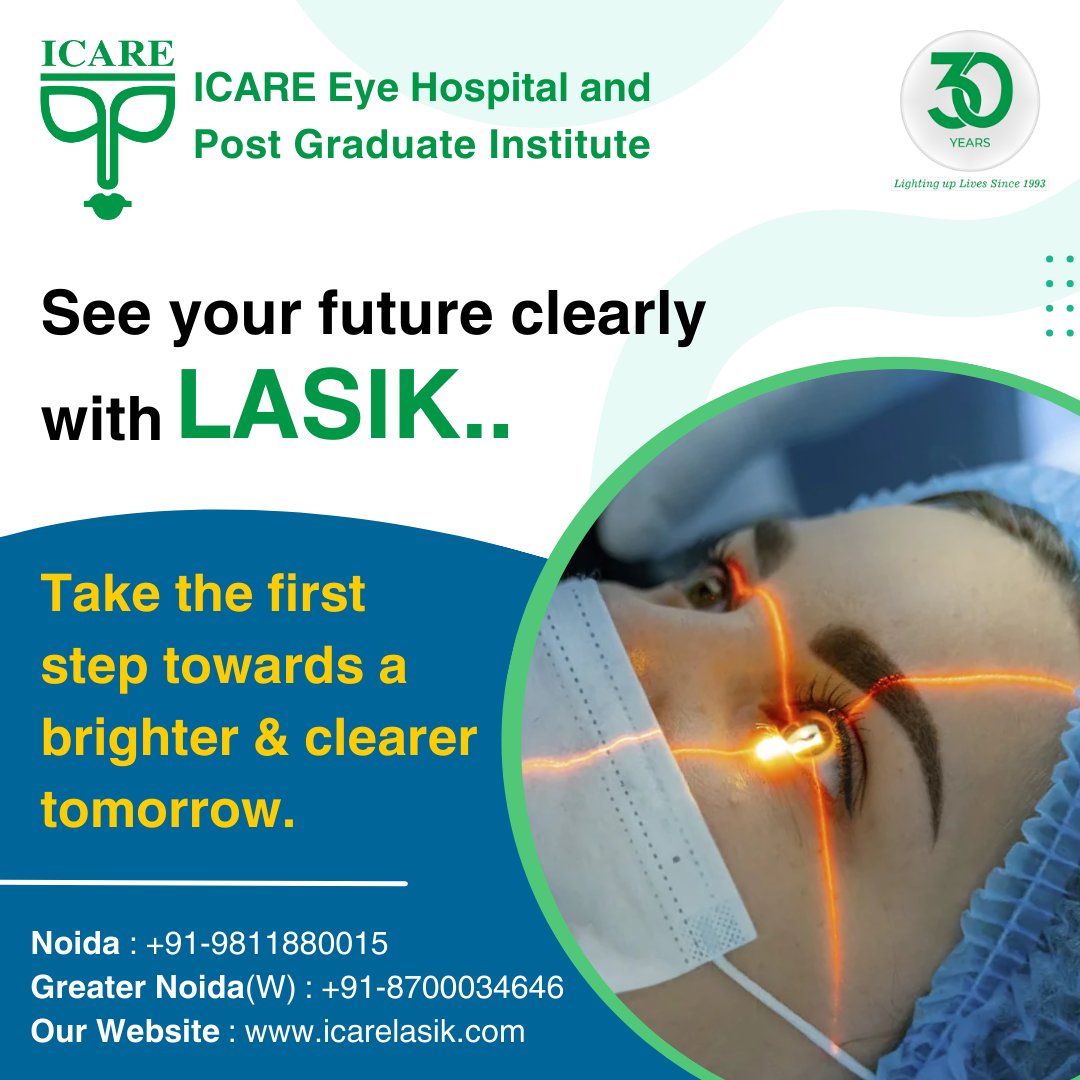 𝗖𝗹𝗲𝗮𝗿 𝘃𝗶𝘀𝗶𝗼𝗻 𝗮𝘄𝗮𝗶𝘁𝘀: Visualize a brighter future with LASIK, take the first step today!
#LASIK #ClearVision #BrightFuture #EyeHealth #VisionCorrection #SeeClearly #EyeCare #LASIKSurgery #HealthyEyes #BetterVision