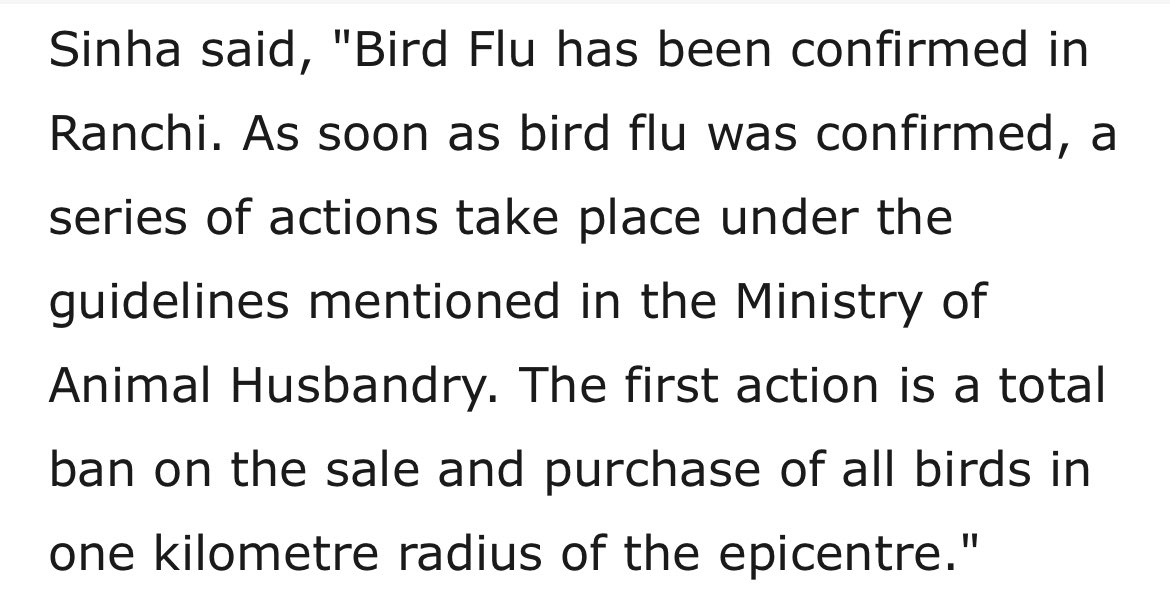 Se registra un nuevo brote de gripe aviar H5N1 en Ranchi (India). Según las autoridades sanitarias hay 2 médicos y otras 6 personas en cuarentena. timesofindia.indiatimes.com/city/ranchi/bi…