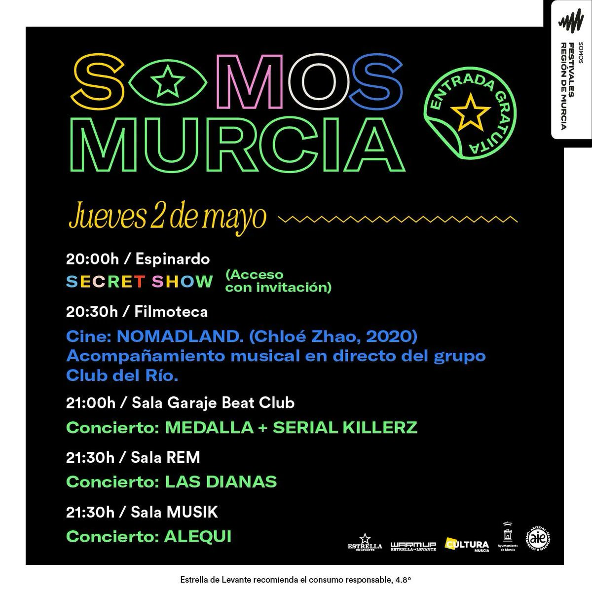 CosmicOficial's tweet photo. 💥 El jueves 2 de mayo Serial Killerz estará en la sala @garajebeatclub dentro de la programación Somos Murcia del @WARMupfestival

🎫 Entrada gratuita.

#SerialKillerz #directo #livemusic #Festival https://t.co/0mSXIvZxFF