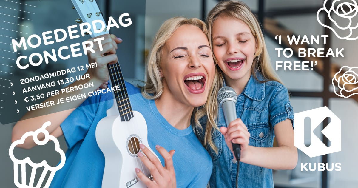 Kom naar ons Moederdagconcert 💕🌸 op 12 mei vol muziek en dans! Geniet van het Kubusorkest en diverse optredens, plus cupcakes 🧁🧁 versieren 😋 🕜Tijd 13.30 - 15.30 📍Locatie De Kubus 🎫Tickets € 3,50 Reserveer via 👉ap.lc/YsgIz #Moederdag #Concert #Cupcakes