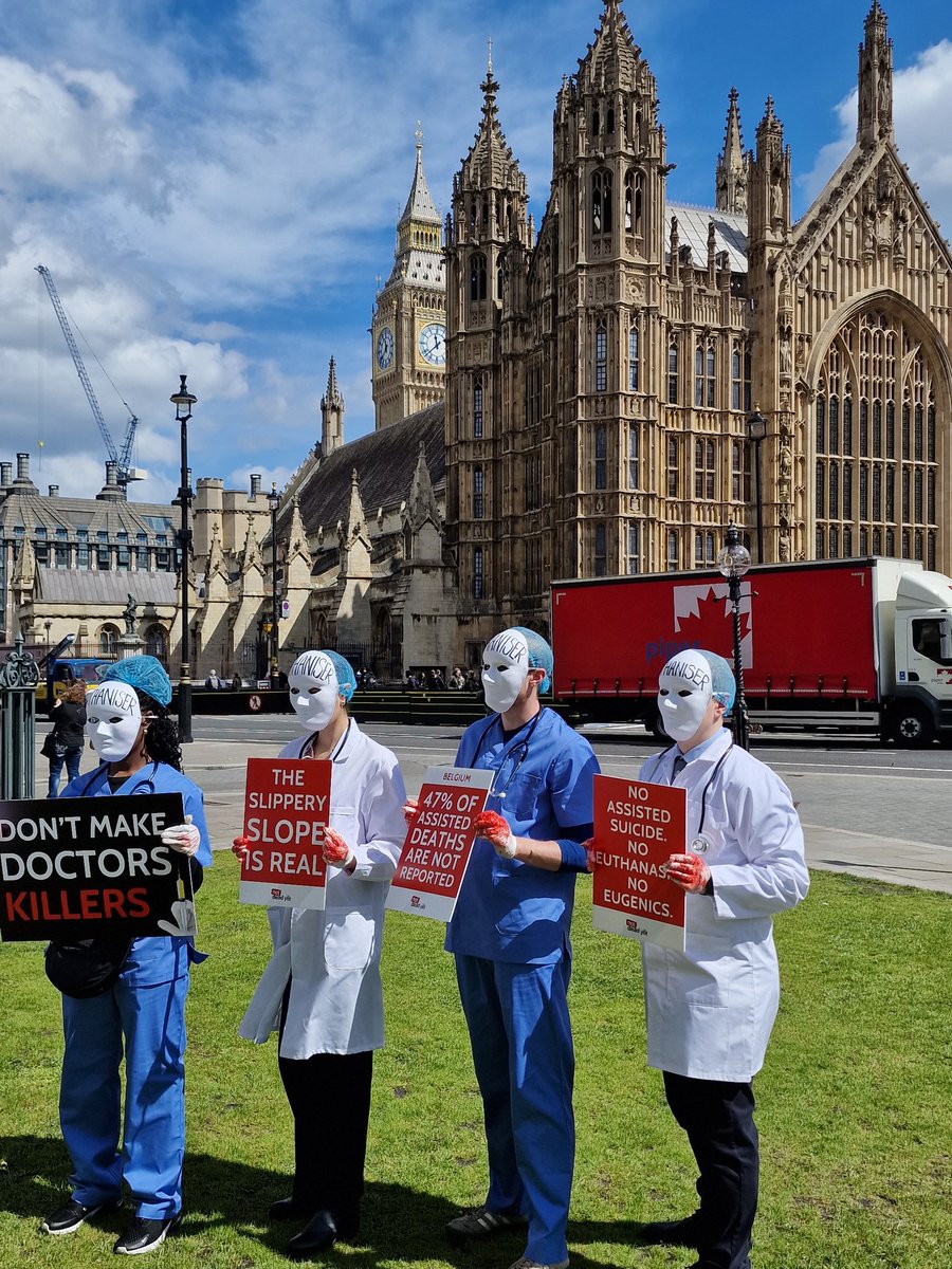 Protest at Westminster. #euthanasia and #assistedsuicide: the resistance.