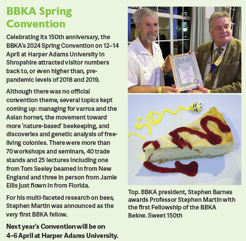 From the May BeeCraft which is now out: Congratulations to the @britishbee  for its 150th anniversary and Prof Stephen Martin who has become the first fellow of the BBKA.