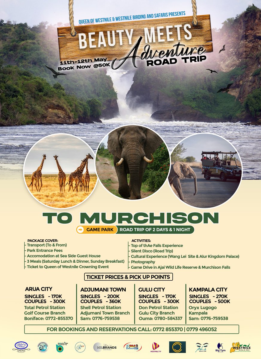 It's a new week, and it's the perfect time to plan your next adventure!

Book your spot now for the ultimate safari experience! 

Join the Whatsapp group using this link chat.whatsapp.com/HZ8cHIABoVqKpp…

#MurchisonFalls #WildlifeSafari #BeautyMeetsAdventure #ExploreUganda
#QueenofWestNile