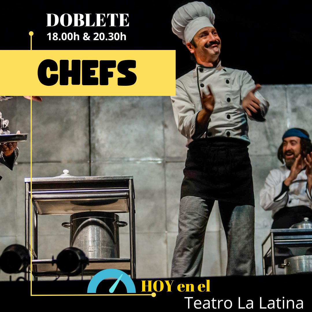 ¡¿Echabas de menos a nuestros #chefs?! HOY nos tienes de vuelta en el @TeatroLaLatina‼️👨‍🍳👩‍🍳 ¡Con doblete! #yllana ⏰ 18.00h & 20.30h 🎟 proticketing.com/abonoteatronue… #teatrolalatina #Doblete #produccionesyllana #humor