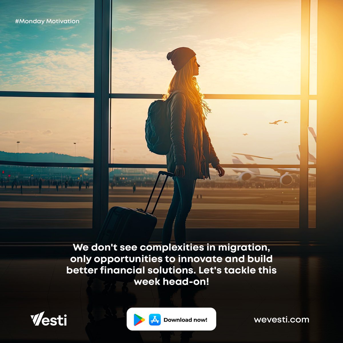 New week, new hustle! Migration journeys can be complex, but at Vesti, we see them as chances to innovate and build better financial tools. This week, let’s tackle challenges head-on and empower immigrants around the world! #MondayMotivation #MigrationMadeEasier #Vesti