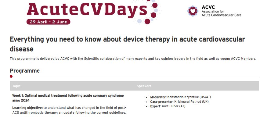 The wait is over - #AcuteCVDays open its doors today Unlimited 🆓 access to the selected resources during the campaign 🪩💎 Don't miss the update on device therapy in #cvacute Week 1 👇 escardio.org/Sub-specialty-… @ESC_Lavinia @EugenieDelaveau @ESC_Camille
