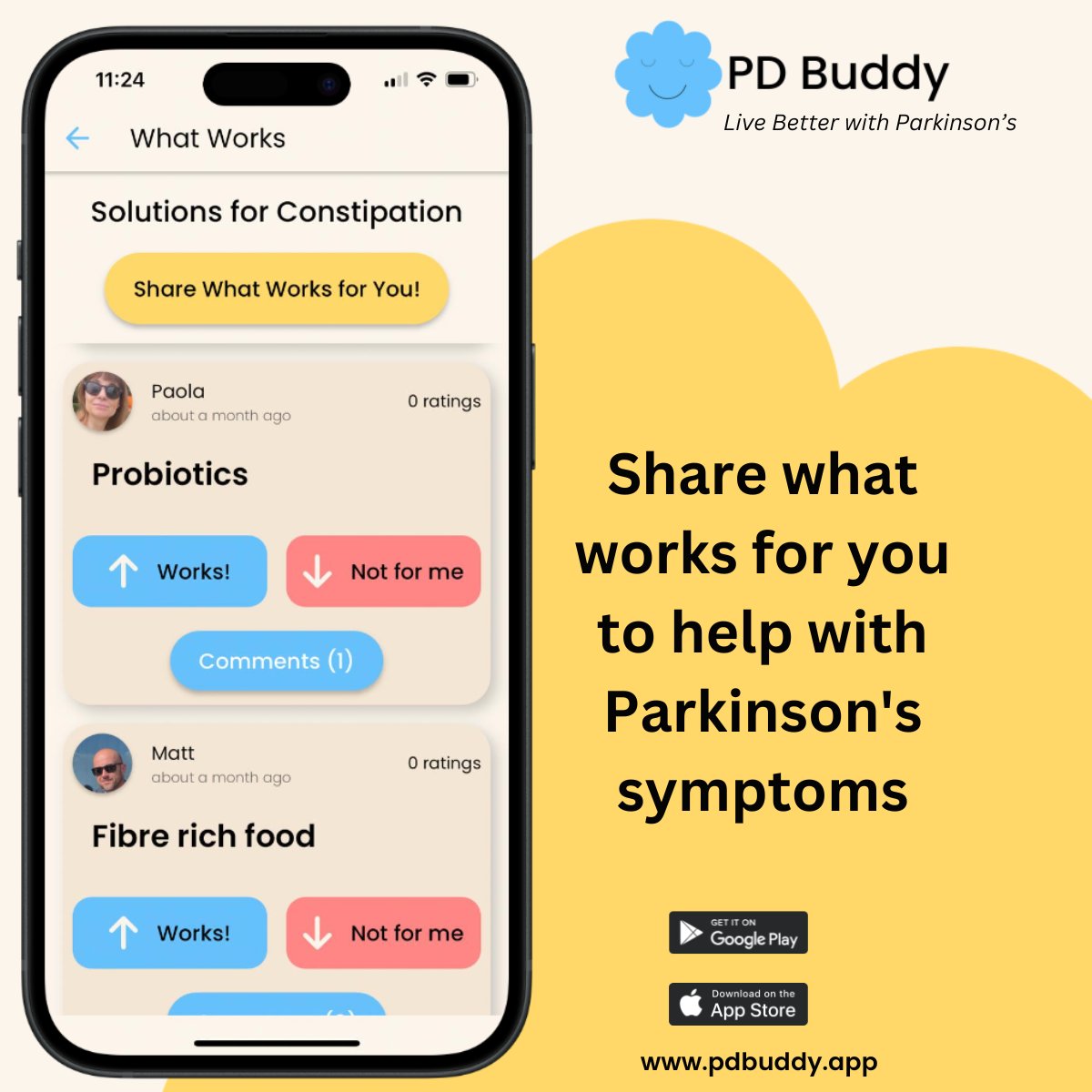 Sharing is caring, and PD Buddies share among themselves what works for them to manage their Parkinson's symptoms. There is no better way than learning from each other!
#parkinsonsdisease #parkinsontreatment #parkinsons #parkinsonsfighter #parkinsonsexercise
