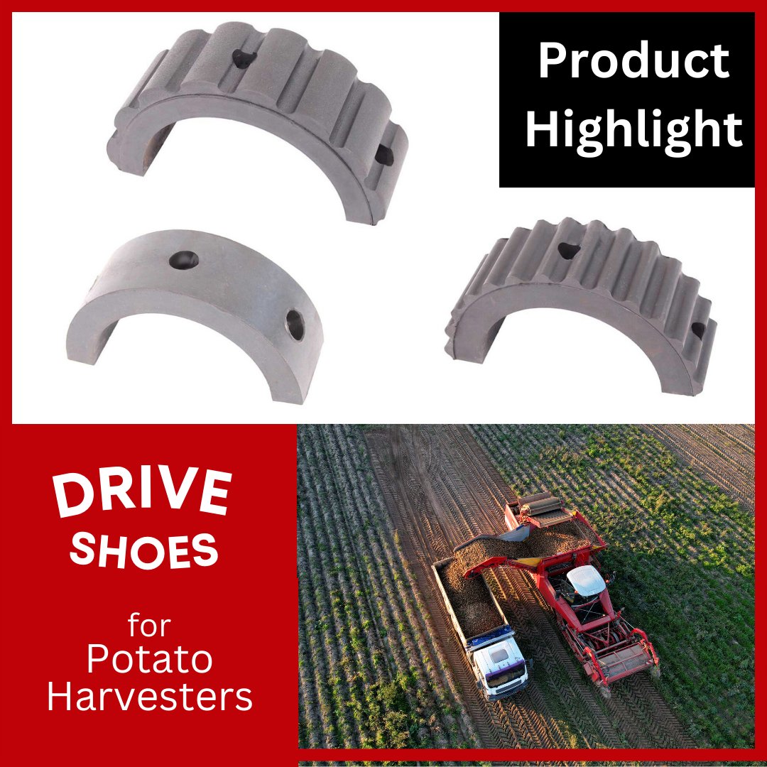 Today's Product Highlight focuses on one our many products for the Agricultural Industry. Our rubber moulded Drive Shoes are encapsulated on a steel plate and used on potato harvesters. View our range here: cliftonrubber.com/shop/agricultu… #rubber #agricultural #ukfarming #farming