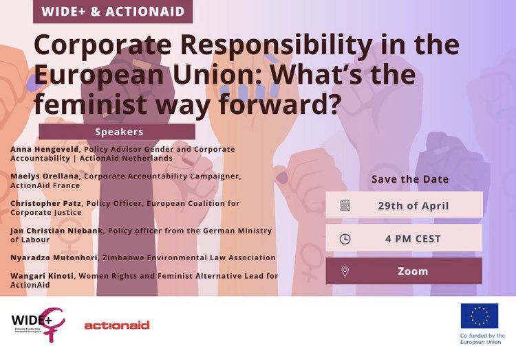 I will have the pleasure of representing @ZELA_Infor during this important conversation on the #EUCS3D and #LBIBHR. Join us @FemnetProg @ActionAidZim @DChidarara @RIwerks @BHRRC @LawyersofAfrica @Jeskaye @josychiname @Obertbore @wlsazw @GenderZimbabwe @SocietyMsu @GRegaignon