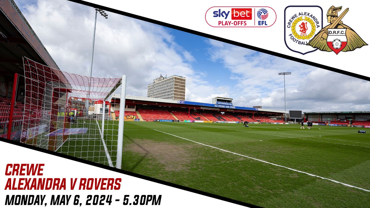 🎟️ | Tickets for our play-off semi-final first leg at Crewe Alexandra on May 6 are now on sale to Season Membership holders with 40+ loyalty points More information ⬇️ doncasterroversfc.co.uk/news/2024/apri… 🔴 #drfc ⚪️ @drfc_official 🔴