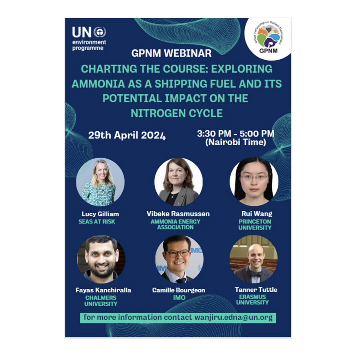 Tune in today 1:30 pm (London Time) Charting the Course: Exploring Ammonia as a Shipping Fuel and Its Potential Impact on the Nitrogen Cycle. Listen IMO's Camille Bourgeon talk about the sustainable use of ammonia as a marine fuel. Details here: tinyurl.com/rsm9yzh2