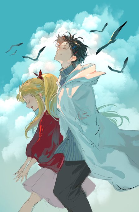 「blonde hair cloudy sky」 illustration images(Latest)