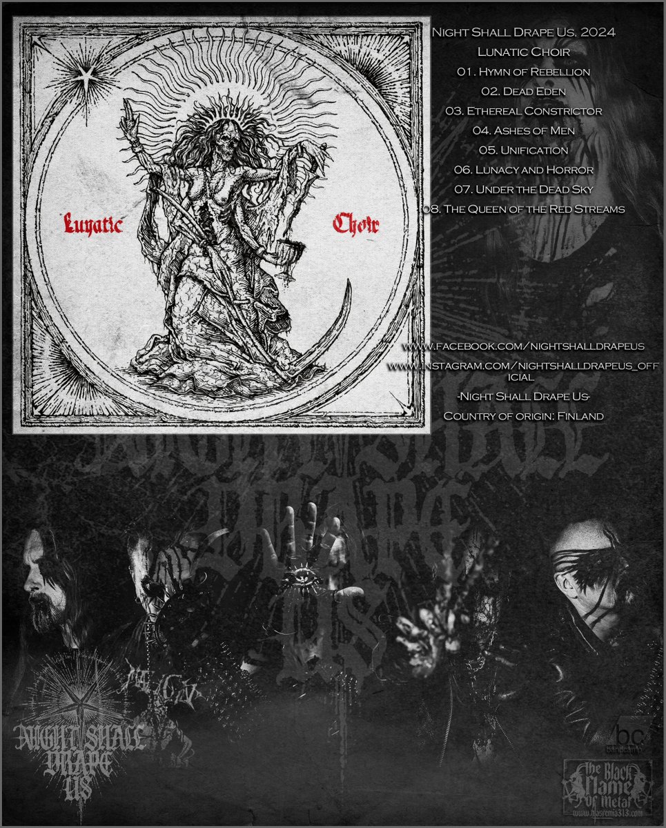 Night Shall Drape Us. 2024 / Lunatic Choir
blasfemia313.blogspot.com/2024/04/night-…
#BlackMetal #blackdeath #BlackMetalRaw #BlackMetalBlasphemy #BlackMetalSatanism #blackdeathmetal #deathmetal #extrememetal #metal #metalmusic #BrutalDeathMetal #blasfemia313 #TheBlackFlameOfMetal