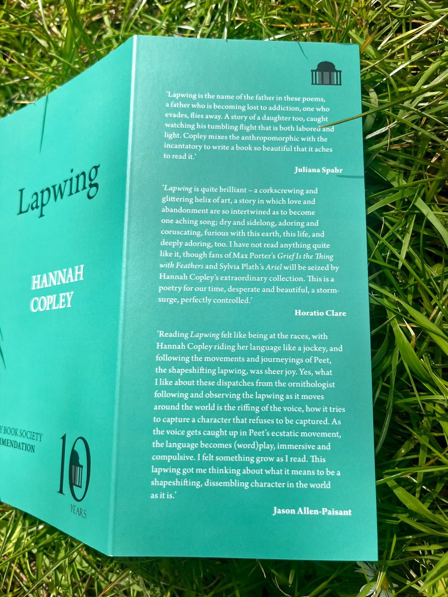 A huge thank you to @HoratioClare @jallenpaisant and Juliana Spahr for taking the time to read Lapwing and being so generous in supporting it 💚