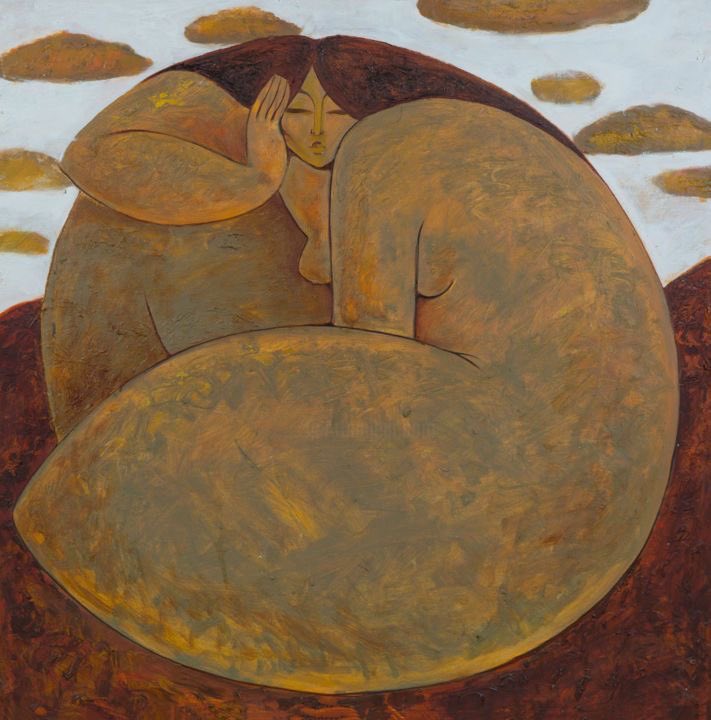 “Cycle”, Malerei von  Shuren (1988), Mongolian (Via ArtMajeur)