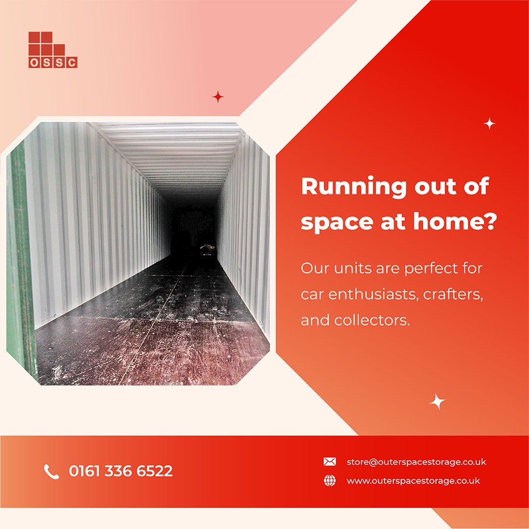 Running out of space at home?
Our units are perfect for car enthusiasts, crafters, and collectors.

#selfstorage #selfstoragemanchester #storage #storagesolutions #moving #storageunit #storageideas #securestorage #declutter #storageunits #packing #selfstoragefacility