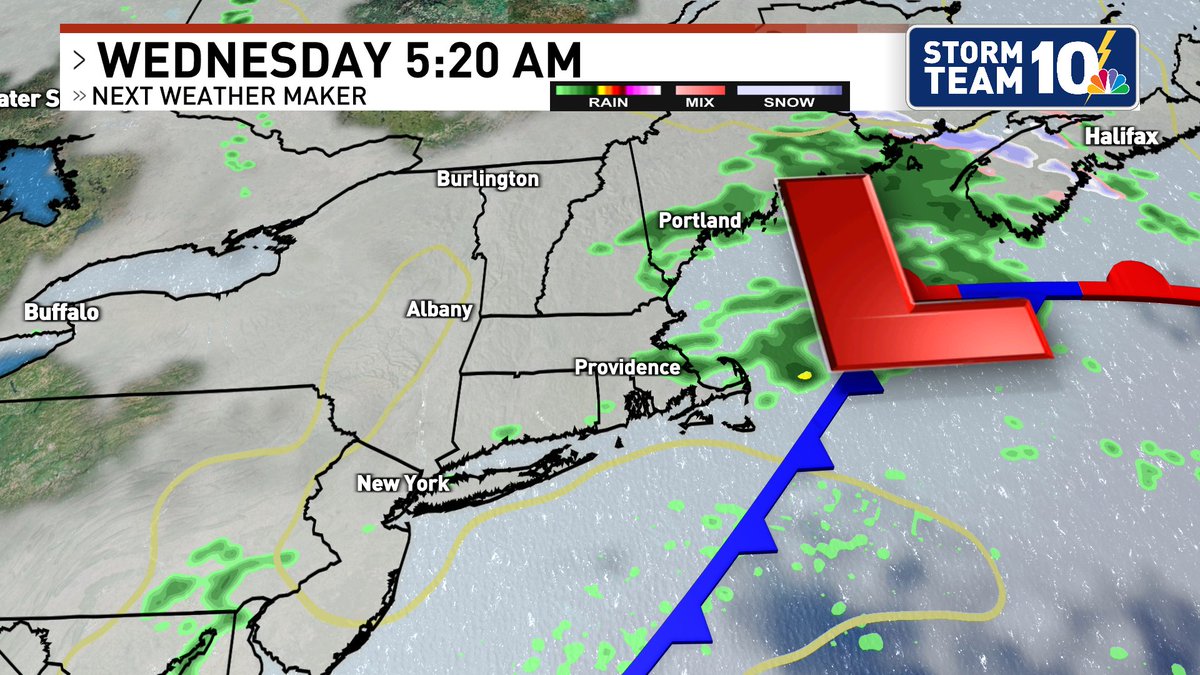 TOMORROW AM ➡️WEDS AM Our best chance for cooler weather and spotty showers is early Tuesday, and again Tuesday night into early Wednesday. Neither packs much of a punch in southern New England with around a quarter-inch of rain possible.