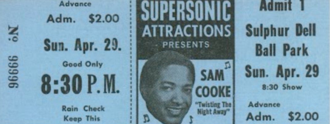 OTD ✨️ 

April 29, 1962 Sulphur Dell Ball Park, Nashville, TN

#SamCooke