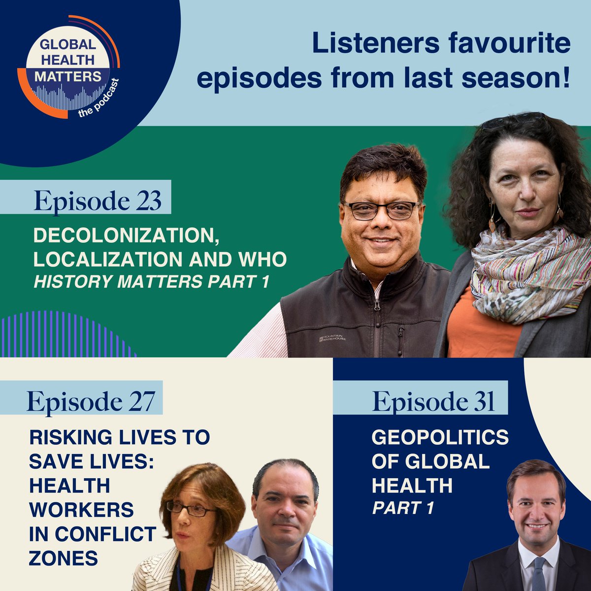 Here are your favourite episodes from Season 3 of the #GlobalHealthMatters podcast! If you enjoyed these, leave a review on Apple podcasts or Spotify!
👉tinyurl.com/apple-podcast-…
👉tinyurl.com/spotify-ghm