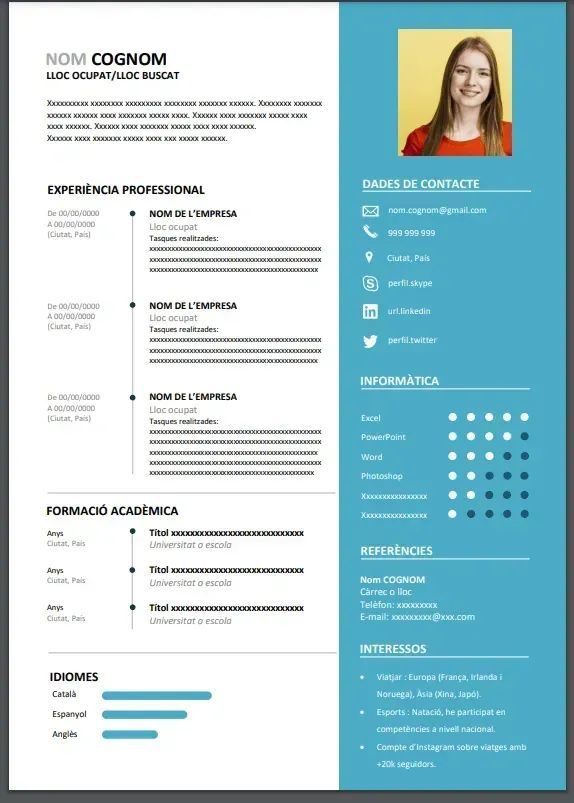 🥉 Plantilla de #CurriculumVitae en catalán para descargar en Word ➡ buff.ly/3ZPK5rj via @cvplantillas #curriculum #cv #resume