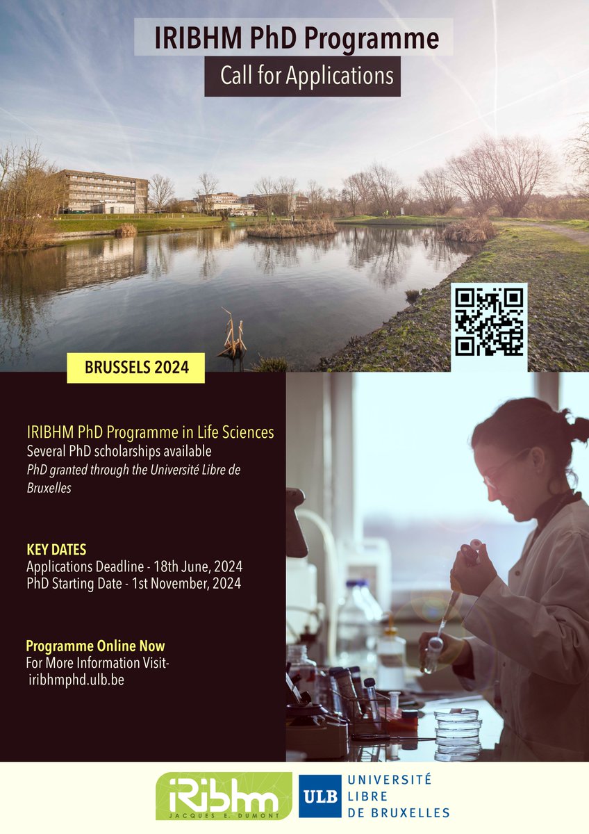 IRIBHM Jacques E. Dumont (@iribhm_ulb) on Twitter photo The call for the IRIBHM international PhD programme 2024 is open ! Several PhD fellowships available.
👉iribhmphd.ulb.be
#PhD #Fellowship <a href="/phd_position/">PhDposition</a> <a href="/PostdocPhd/">Phd/ Postdoc Positions</a> <a href="/Scholarshipps/">Scholarships and Career Opportunities</a> The call for the IRIBHM international PhD programme 2024 is open ! Several PhD fellowships available.
👉iribhmphd.ulb.be
#PhD #Fellowship <a href="/phd_position/">PhDposition</a> <a href="/PostdocPhd/">Phd/ Postdoc Positions</a> <a href="/Scholarshipps/">Scholarships and Career Opportunities</a>