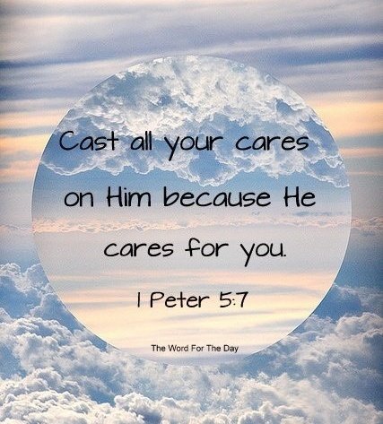 Therefore Humble yourselves under the Mighty Hand of God, that He may exalt you in due time, casting all your care upon Him, for He cares for you. 1 Peter 5:6-7🙏