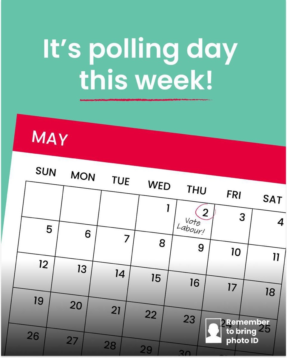 This Thursday is Polling Day! In London, you'll have the opportunity to re-elect @SadiqKhan to City Hall and vote for your Labour representatives to the London Assembly. Remember, you will need photo ID to vote.