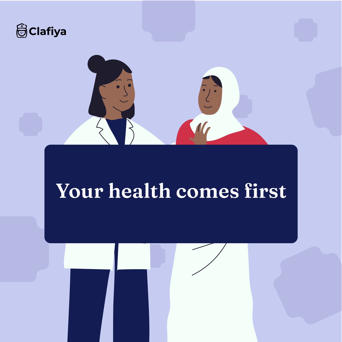 How about something different this week; Put your health first! I promise you, it’ll pay off at work and in your bank account tooooooo 🤌🏿🤌🏿🤌🏿💸 Wishing you the softest week. Don’t forget, Clafiya is only one appointment away from bringing care to you when you need it! #Clafiya