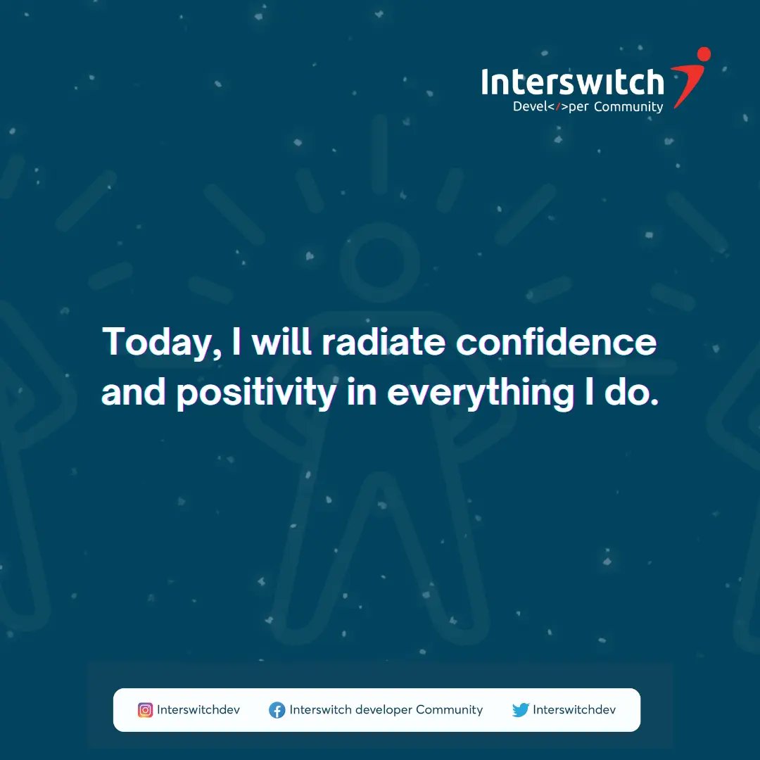 InterswitchDev's tweet image. Happy new week, Devs! 🎉 Today, we are starting off the new week with this affirmation. Wishing you an amazing week! ☺️
#interswitchdeveloperscommunity
#weeklyaffirmation