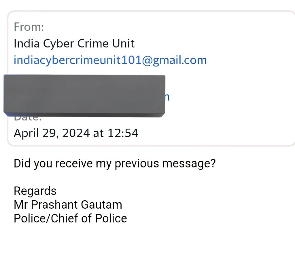 AarthyMk's tweet photo. @PPG_IPS Good evening Sir, 
               Would like to bring it to your attention , that I had been receiving mails saying that it's from you . https://t.co/KTihOVjvGi