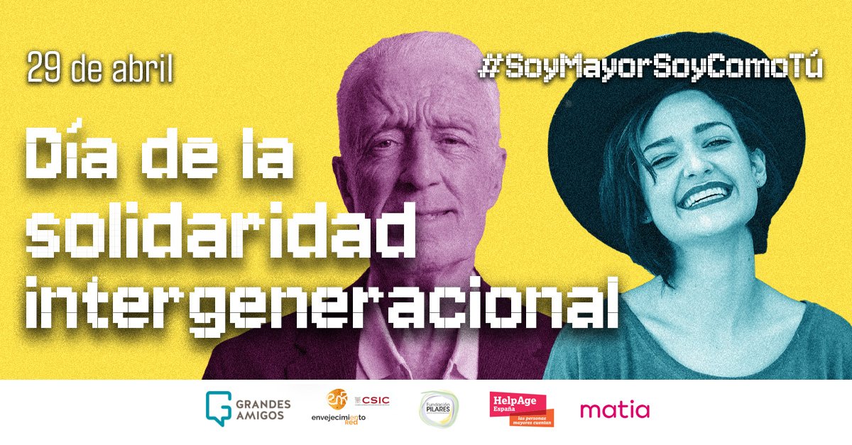 🌈No te pierdas la nueva campaña de #SoyMayorSoyComoTu. Eliminar los prejuicios #edadistas entre jóvenes y mayores, clave para tejer lazos entre generaciones youtube.com/watch?v=SRKHpb… Una iniciativa de @GrandesAmigos__, @FPilares, @HelpAgeEspana, @MatiaFundazioa, @EnvejecerCSIC