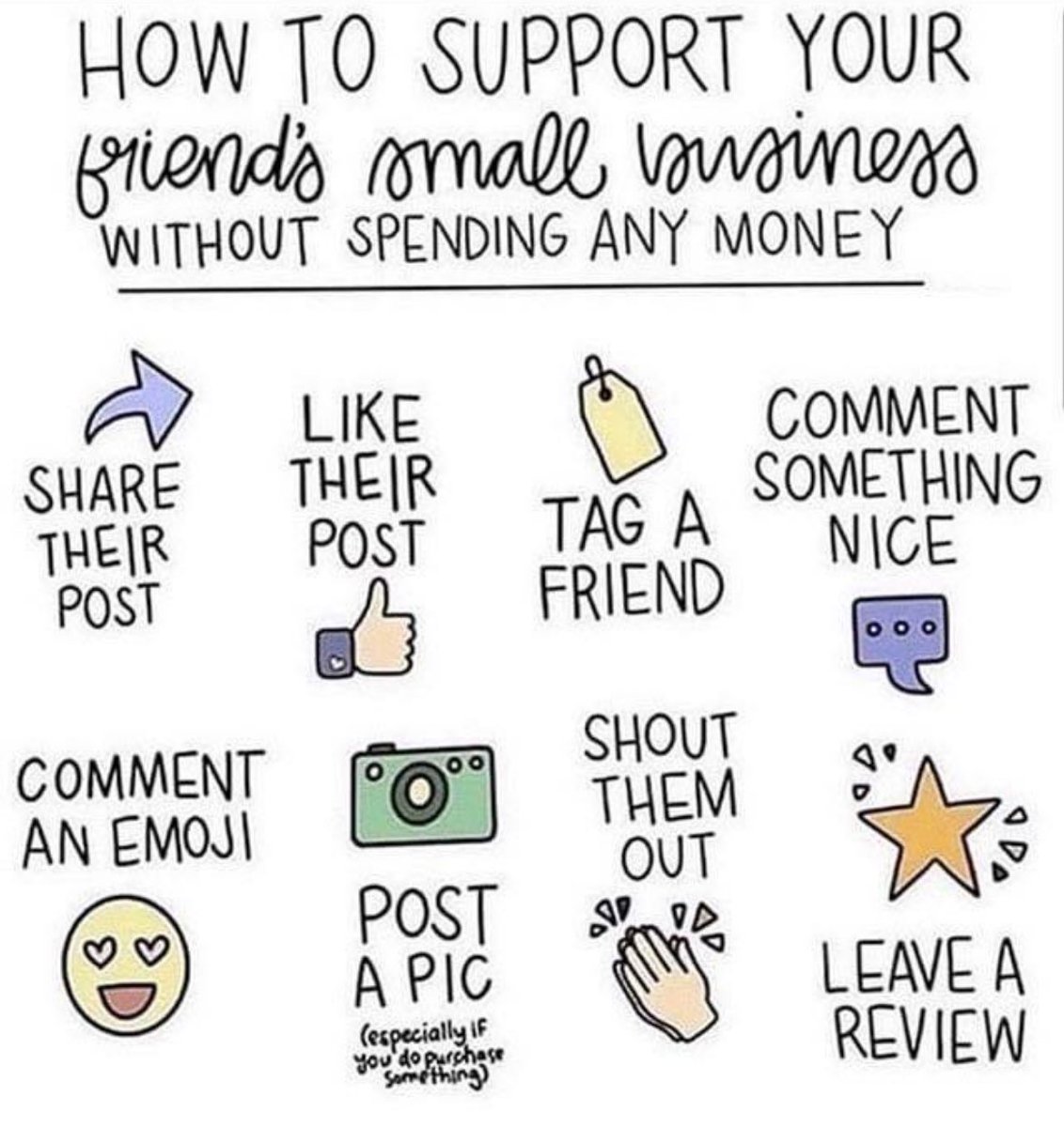 You don’t always have to spend money to support small businesses! #SmallBiz #support #HappyMonday