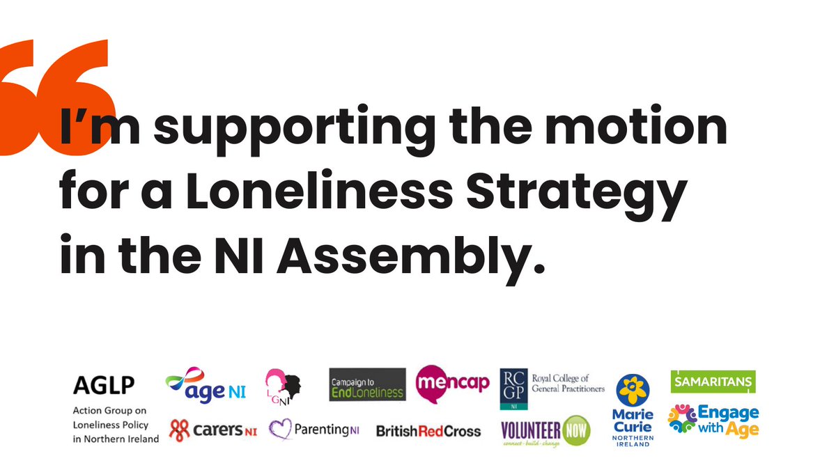 It's being supported by @Age_NI, @CarersNI and numerous other organisations.