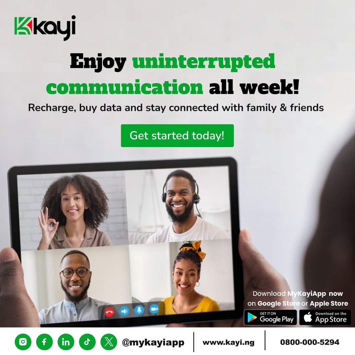 Embrace the new week with ease by ensuring uninterrupted communication with your loved ones. Get started by clicking the link in our bio.

#MyKayiApp #NowLive #Kayiway #DownloadNow #Bankingwithoutlimits #downloadmykayiapp