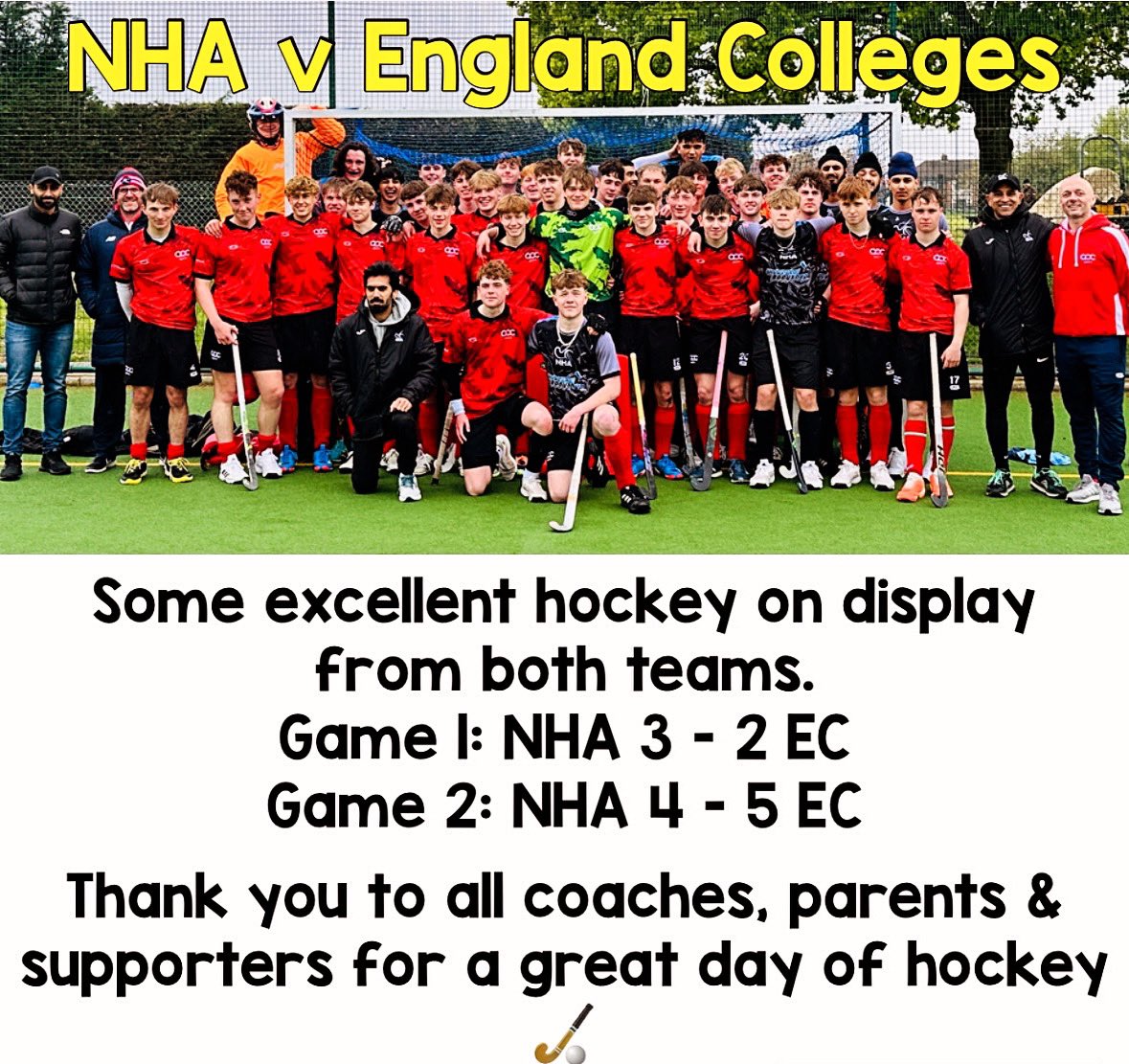 Great day of hockey playing against the England Colleges. Some excellent hockey on display from both teams. Thank you to all the coaches & umpires! Well played all ! 👏👏👏👏

@EHBirminghamTA @EnglandHockey @EHMidlands 

#creatingopportunity #celebratinghardwork
#hockeyfamily