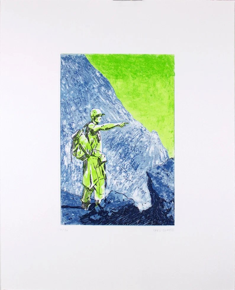 Xarli Zurell, French artist, the hiker, original etching signed and numbered, mountain walker #art #artforsale #ElevateYourVibe  #homestyle  #workspace #officedecor #walldecor #BuyintoArt  #WallArt #decoratingwithart #wiseshopper  
Available here
  marieartcollection.etsy.com/listing/168421…