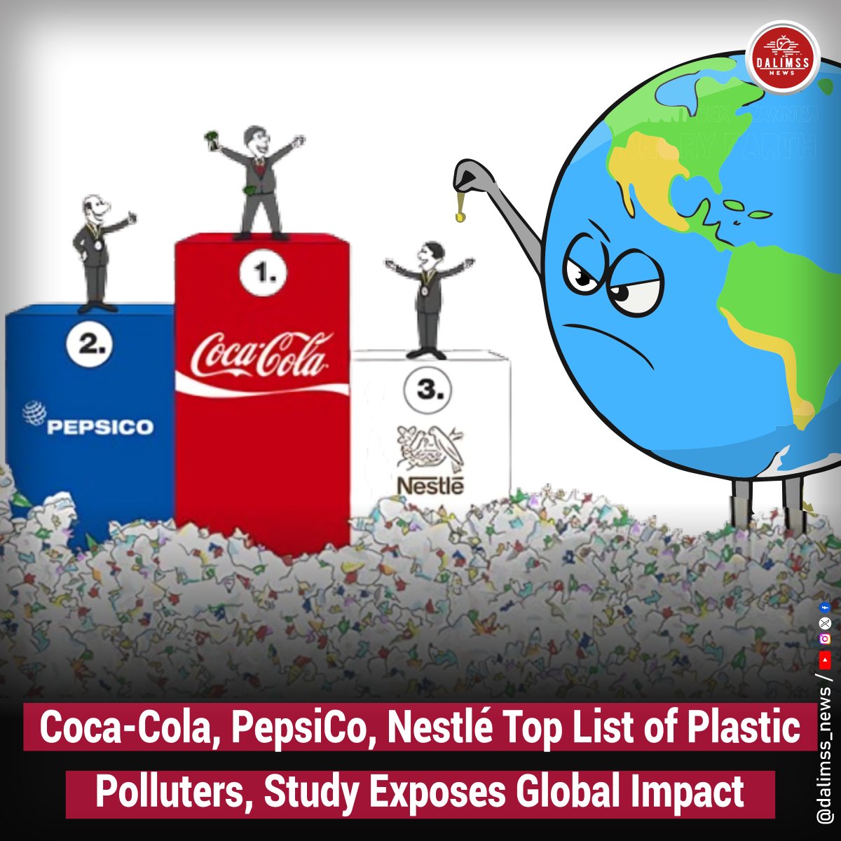 Coca-Cola, PepsiCo, Nestlé Top List of Plastic Polluters, Study Exposes Global Impact

#PlasticPollution #CorporateResponsibility #GlobalPlasticTreaty #EnvironmentalHealth #WasteManagement #PlasticCrisis #PollutionAwareness