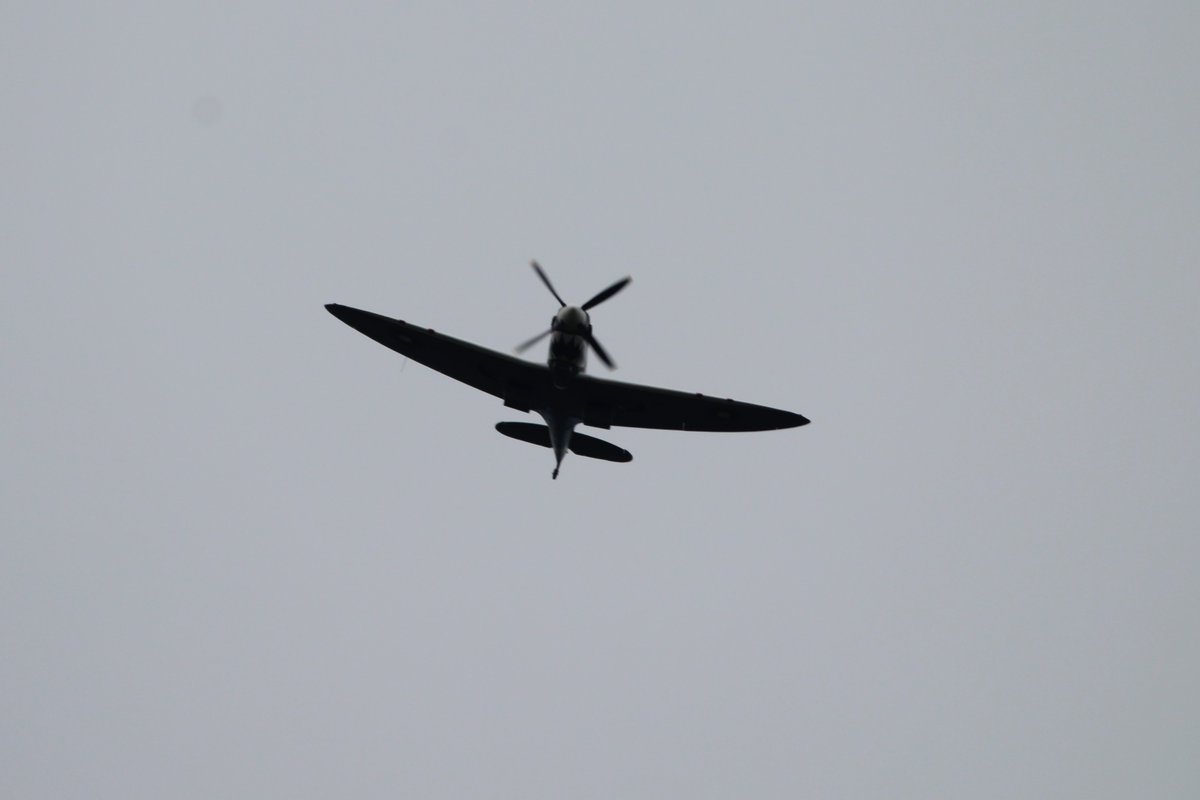 Spitfire G-AWGB overhead again this morning from Blackpool Airport #Leyland #avgeek #aviation #haveglass #BlackpoolAirport