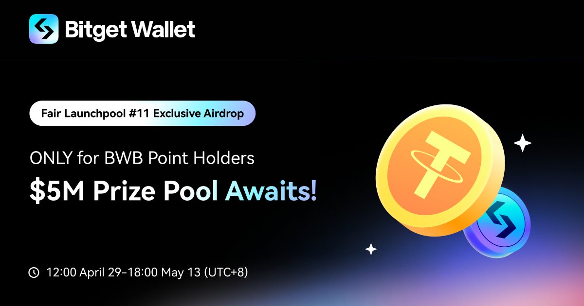 🗣️ Hey, fam! BWB Point airdrop has wrapped up! Whatcha guys doing with your $BWB Points? Ready for a $5M prize pool?

😈 You heard us right! Swap at @BitgetWallet to join #Fairlaunchpool Season 11, every #BWB Point holder is eligible for this massive reward! We're not even done,