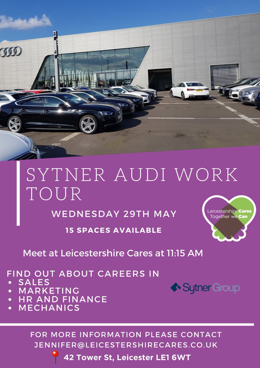 Next month, the Youth Justice Team will have a work tour at the @Sytner Audi site. We can't wait! @VR_Network @LeicsPCC @TurningVip #Togetherwecan