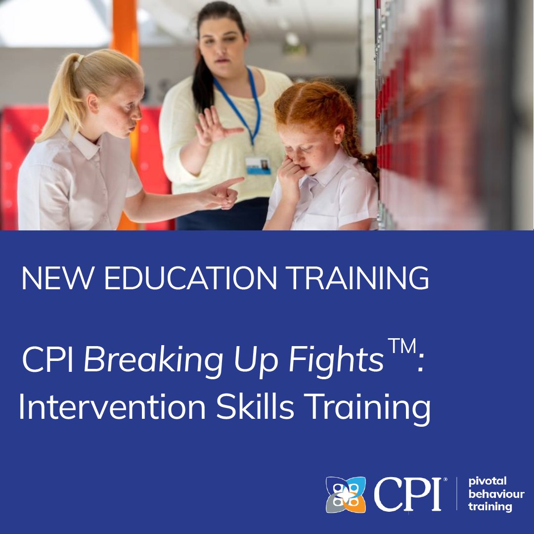 Exhibitor Message: NEW EDUCATION TRAINING! Following a ground-breaking research project involving 9,500+ schoolteachers, @CPI_Ed announced – Breaking Up Fights™. Built for schools that want to promote a culture of safety. ow.ly/wpcI50R35EQ #NorthernEdShow #EasternEdShow