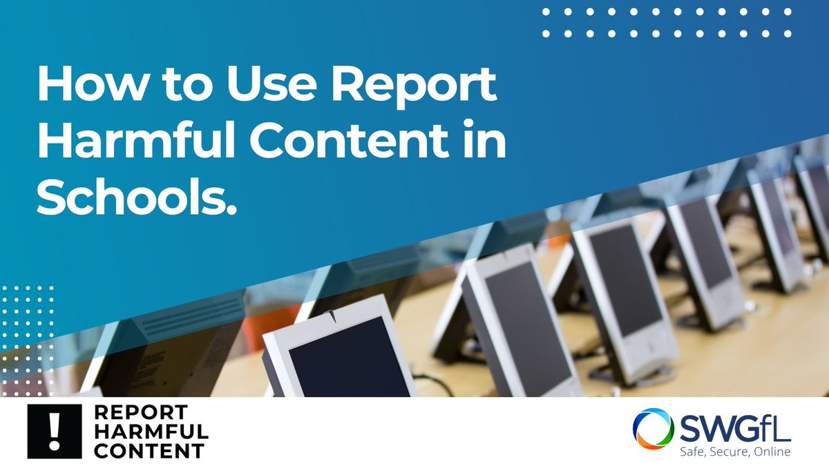 Report Harmful Content supports anyone over the age of 13 in the UK who may need help reporting harmful online content. We also provide tools that schools and organisations can use to support their students. Find out how schools can use our service. ⬇️ swgfl.org.uk/magazine/benef…