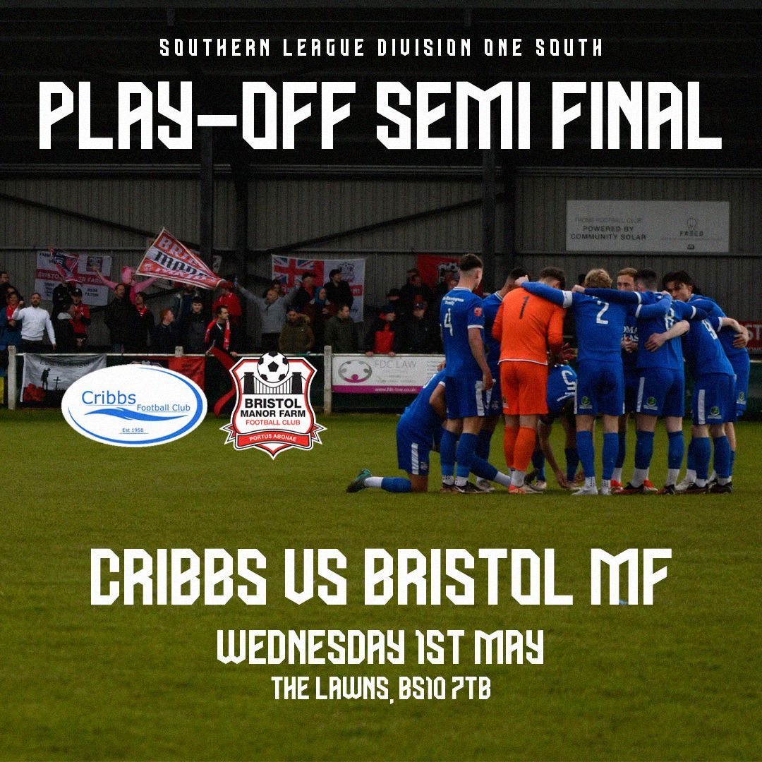Games don't get much bigger than this... 📢 The Farm head up to local rivals @CribbsFC on Wednesday night for the Southern League Division One South Play-Off Semi-Final 👊 Farmy Army, your support has been fantastic and we'll need you in BS10 🔴 @swsportsnews #UpTheFarm