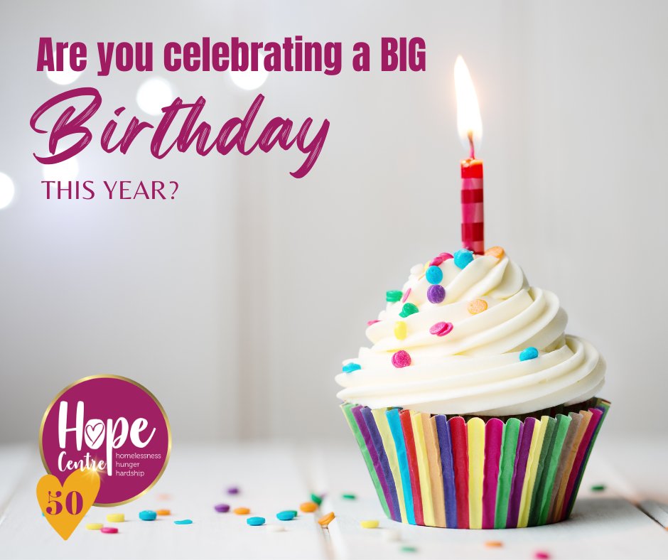 Are you celebrating a significant birthday this year? Let us celebrate with you we have celebration packs to give out to make your birthday extra special! Contact fundraising@northamptonhopecentre.org.uk #50YearsOfHope #BigBirthday