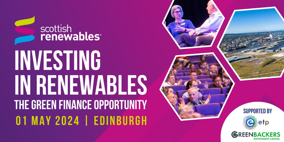 We can’t wait to welcome delegates to Investing in Renewables: The Green Finance Opportunity on Wednesday in Edinburgh. Don’t miss our specialist industry insights. Final tickets available: tinyurl.com/5h3spu9e. Event Supporters: @ETPScotland, @GreenbackersIC. #SRFINANCE24.