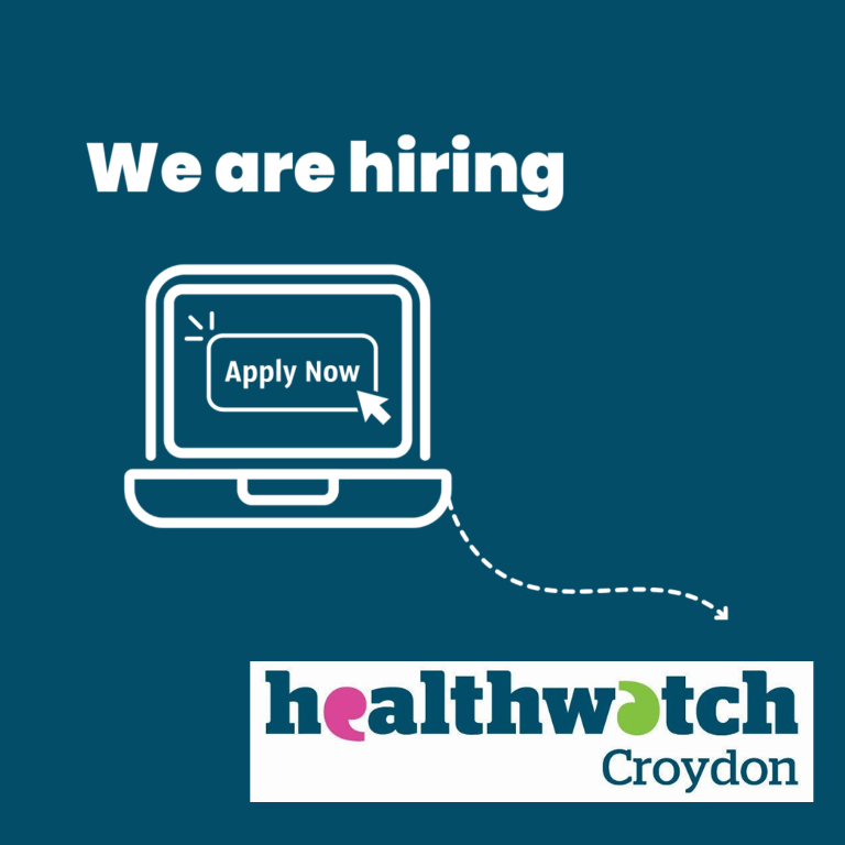 Last day to apply! We are recruiting for a 
Healthwatch Croydon Research and Engagement
Officer, find out more here: healthwatchcroydon.co.uk/about-us/role-…. #jobs #croydonjobs #parttimejobs