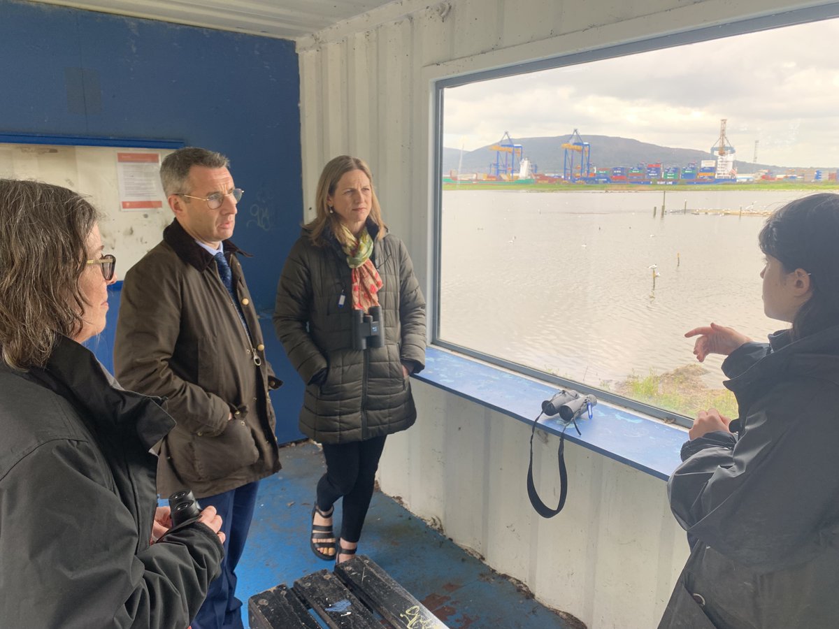 DAERA Minister @AndrewMuirNI recently visited @RSPBNI Window on Wildlife Centre in @BelfastHarbour seeing firsthand wildlife existing just yards from the bustle and industry of a major working port #seabirds #ornithology